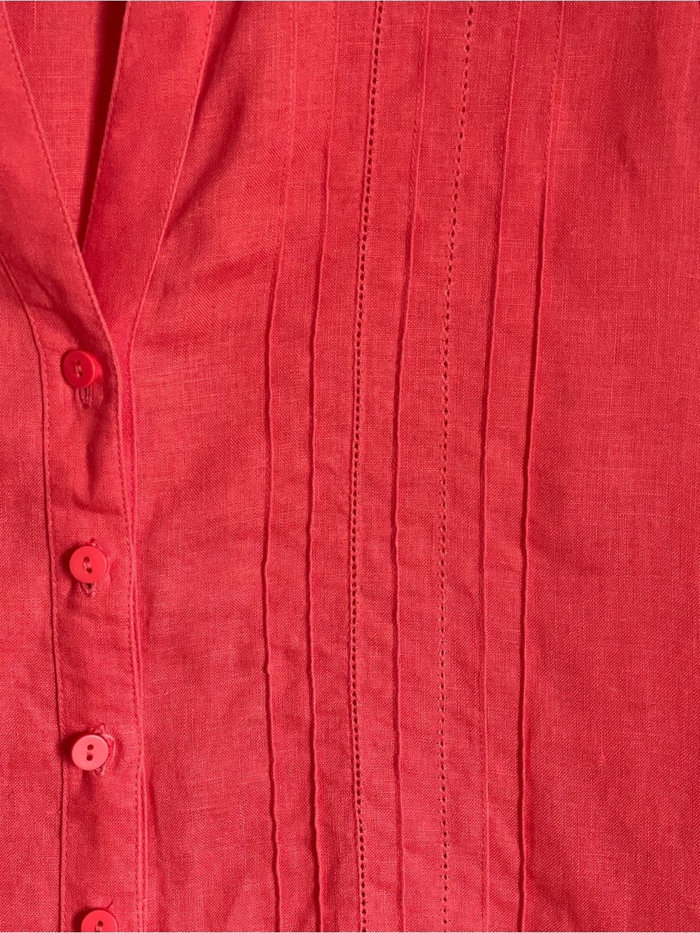 KIM ROGERS Coral 100% Linen Sleeveless Button-Front Shirt Sz M - Picture 3 of 8